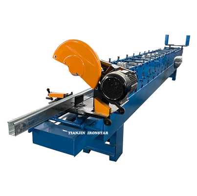 Advertising company hot sale rolling mill metal shutter C guide rail making machine in botou